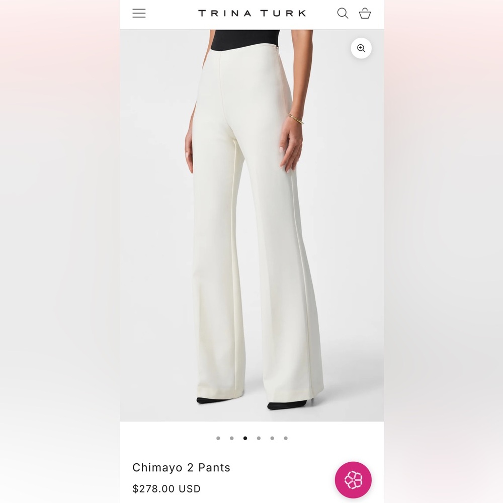 Trina Turk Cream Wide-Leg Chimayo 2 Pants